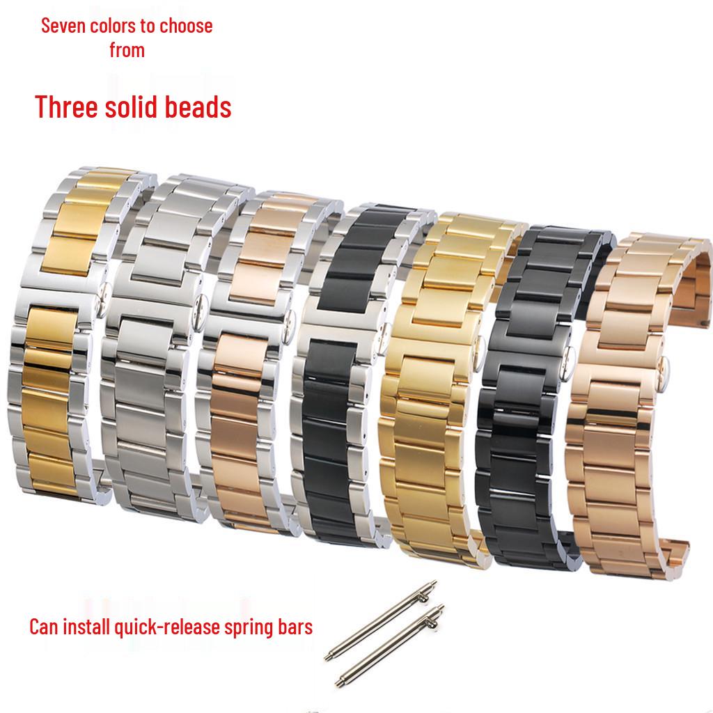 

Блестящий универсальный ремешок для часов из нержавеющей стали с быстрой застежкой и застежкой-бабочкой 16mm White