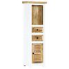 Highboard White and Brown 40x30x128 Cm Solid Mango Wood