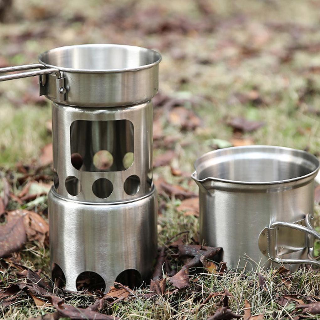 Windproof Stove Pot Set For Easy Operation And Durability High Temperature Resistant Stainless Steel