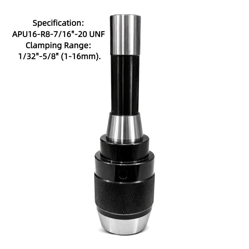 1/32"-5/8" Capacity Integrated Drill Chuck R8 Taper Precision Drill Chuck For Drill Press