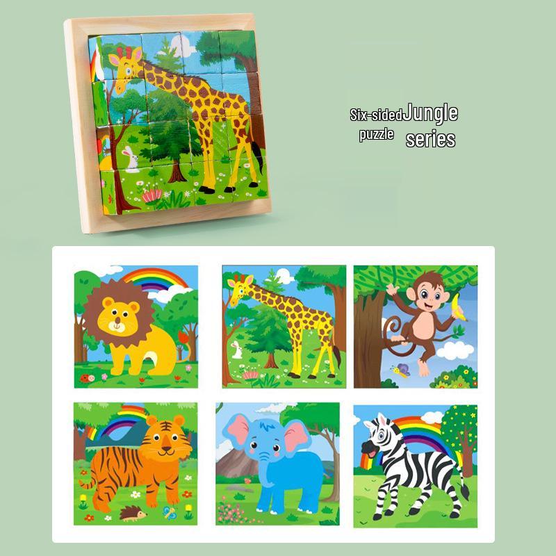 3D Wooden Animal Puzzle Blocks - Educational & Creative Toy for Child Development