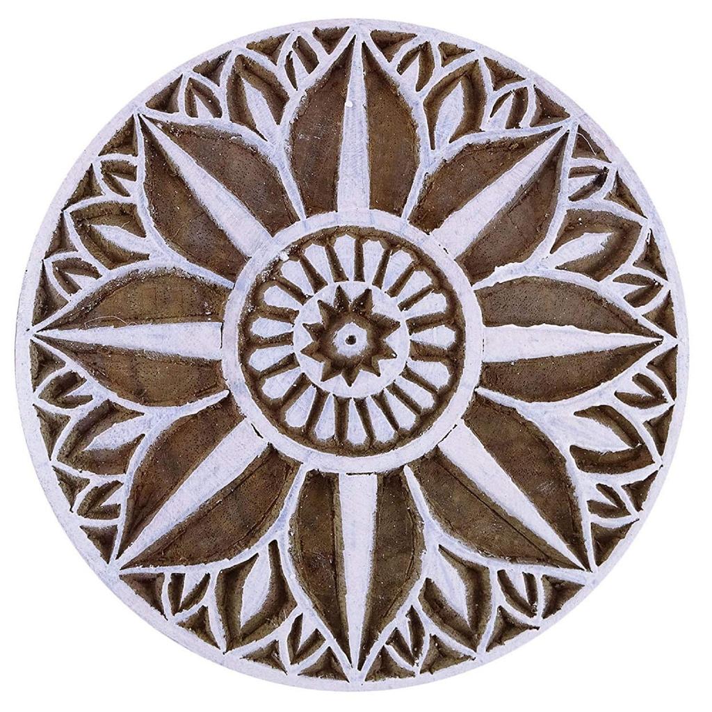 Floral Indian Scrapbook Stempel Holz Druckblock Kunst braun Briefmarken für