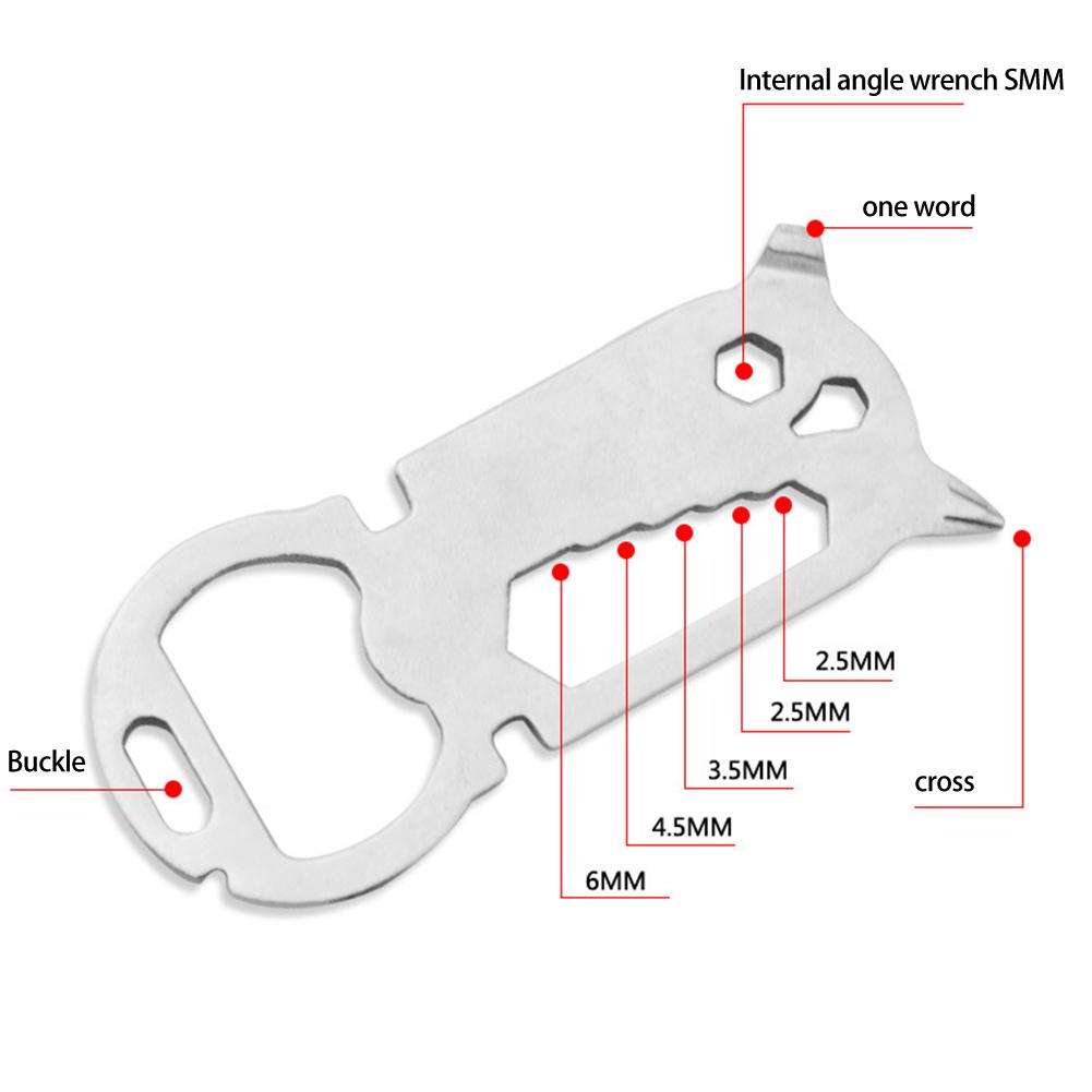 Multifunctional Pocket EDC Multi Tool Keychain Bottle Opener Hexagon Wrench Measuring Ruler Outdoor Survival Gear Gadget