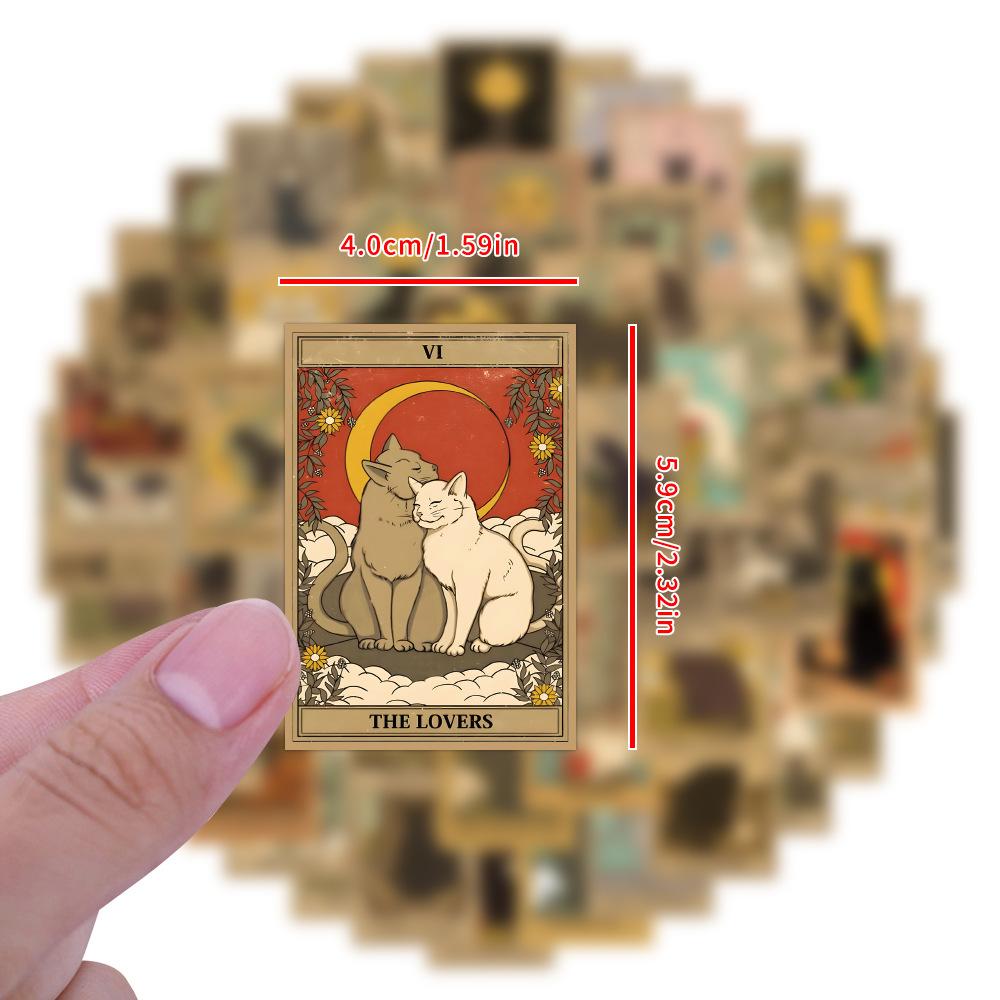 110 Cat Tarot Stickers Refrigerator Washing Machine Luggage Skateboard Cabinet Cup Waterproof Stickers