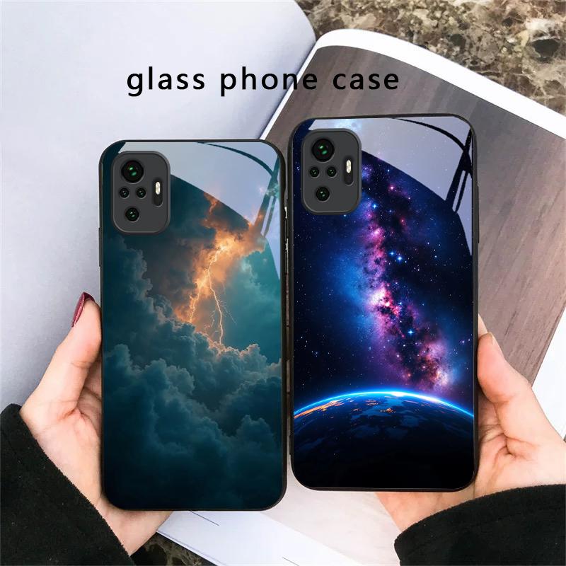 Heißes Orange-Gold-Farbe Für Redmi Note 14 Pro+ 13 Pro 8 9 9S 12S 10 Pro 11 12 13C 14C A3 12 13 K60 Ultra Schwarzes Glas Handyhülle