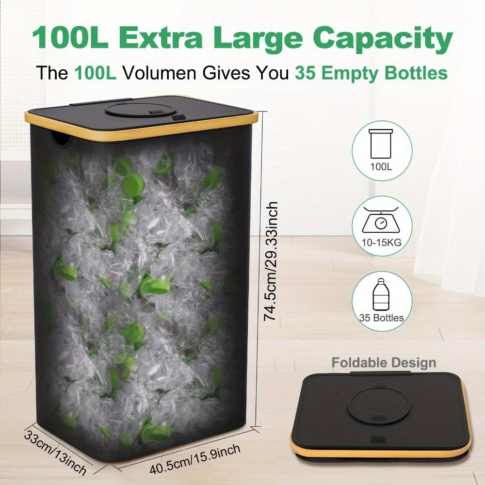 600D Oxford Nylon Indoor Recycling Bin, Foldable & Tear-Resistant, with Top Opening, for Home Use, Recyclable Material, Bottle Collector, Trash Ca