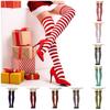Absorb Sweat Colorful Striped Stockings Keep Warm Knee Thigh High Socks  Fashion Show