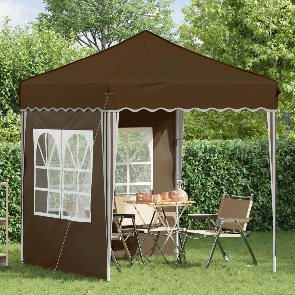 Pop Up Party Tent 195 X 195 X 245 Cm Taupe Oxford Fabric