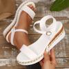 Fashion Summer Wedge Heeled Woven Sandals Women 2025 Platform Thick Sole Casual Sandles Woman Lightweight Plus Size 36-43 Rome Shoes