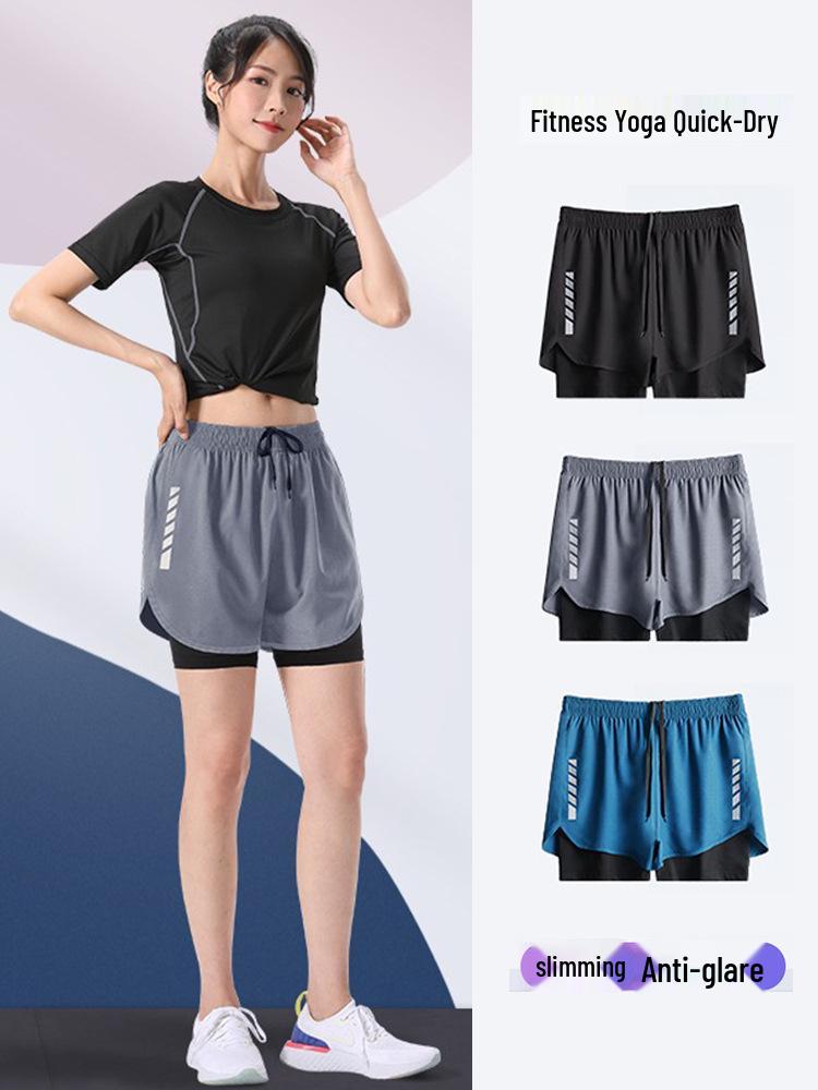 

Icedness Большой размер Быстросохнущий Летний Наряд для Йоги - Свободный Топ и Облегающие Шорты для Фитнеса и Бега M темно-серого