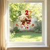 Decorative Glass Clings Happy New Year Window Cling, 2027 Crochet Sheep Snowflake Static Glas Sticker, Reusable Christmas Holiday Decoration