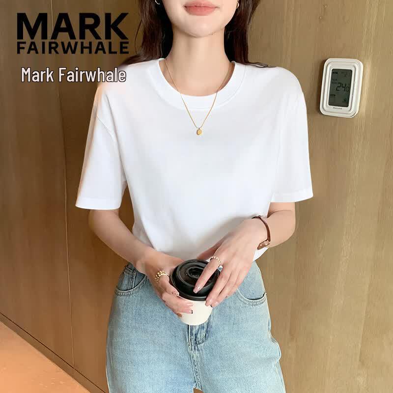 MARK FAIRWHALE Women s Round Neck Loose Fit T-Shirt M белый