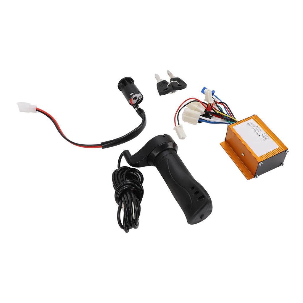 24V 250W Brushed Controller Ignition Switch Lock Throttle Grip Set for Electric Bike Tricycle Motorcycle