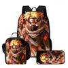 Lightweight NARUTO 3Pcs Set  School Backpack Set With Front Pocket Lunch Bag Pencil Bag For Boys Girls Children Aged 5-10