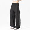 Spring and Summer New European and American High Black Tencel Loose Straight Casual Pants Men's Trendy Pants