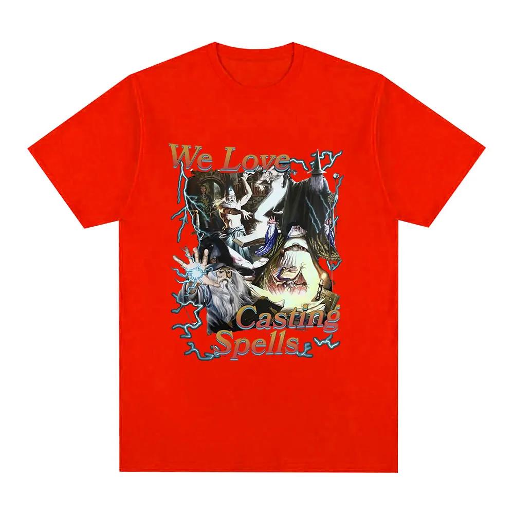We Love Casting Spells Meme Graphic T Shirt Harajuku Streetwear Clothing 100% Cotton Casual O-Neck Oversized T-shirts Unisex