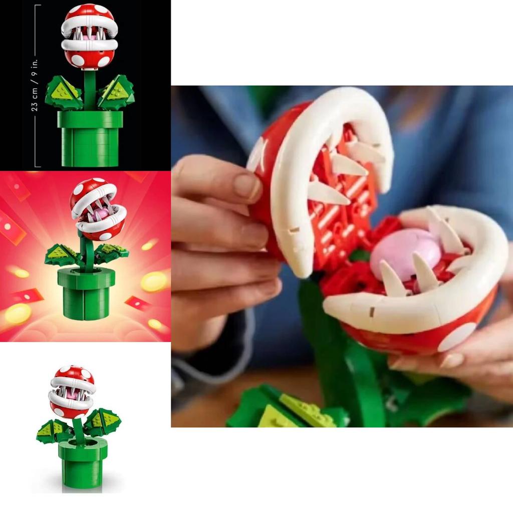 Super Mario Carnivorous Plant Building Kit With Plastic Bricks For Creative Kids Play