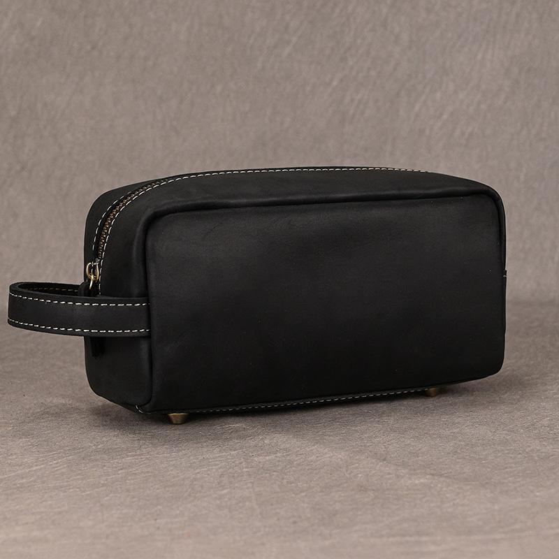 Genuine Leather Clutch real cowskin storage bag men male zipper Clutches genuine leather makeup bags water pen glasses bag
