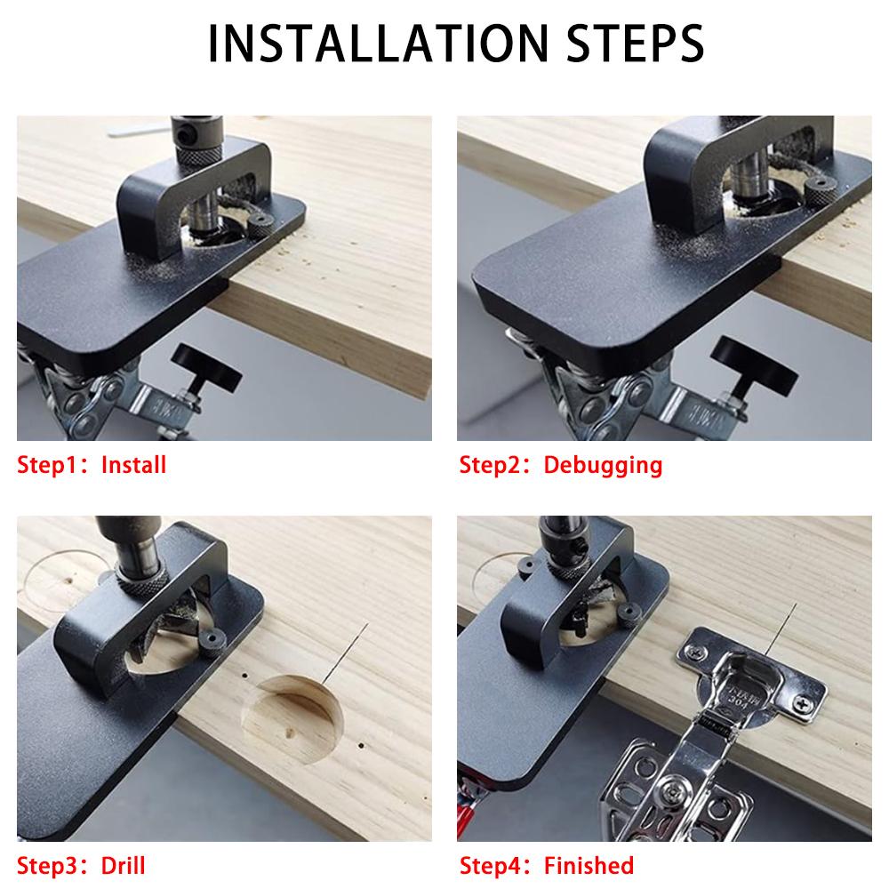 Concealed 35mm Hinge Hole Opener Accurate Locking Hinge Drilling Jig Hole Guide Hole Puncher Locator Woodworking Tool ForCabinet