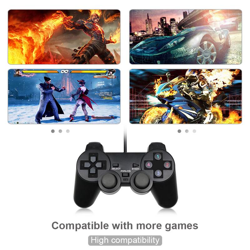 Kabelgebundener USB-PC-Controller Spiel-Joystick Gamepad Vibration Joystick für Windows XP/7/8/10 Joypad für PC Windows Computer Laptop