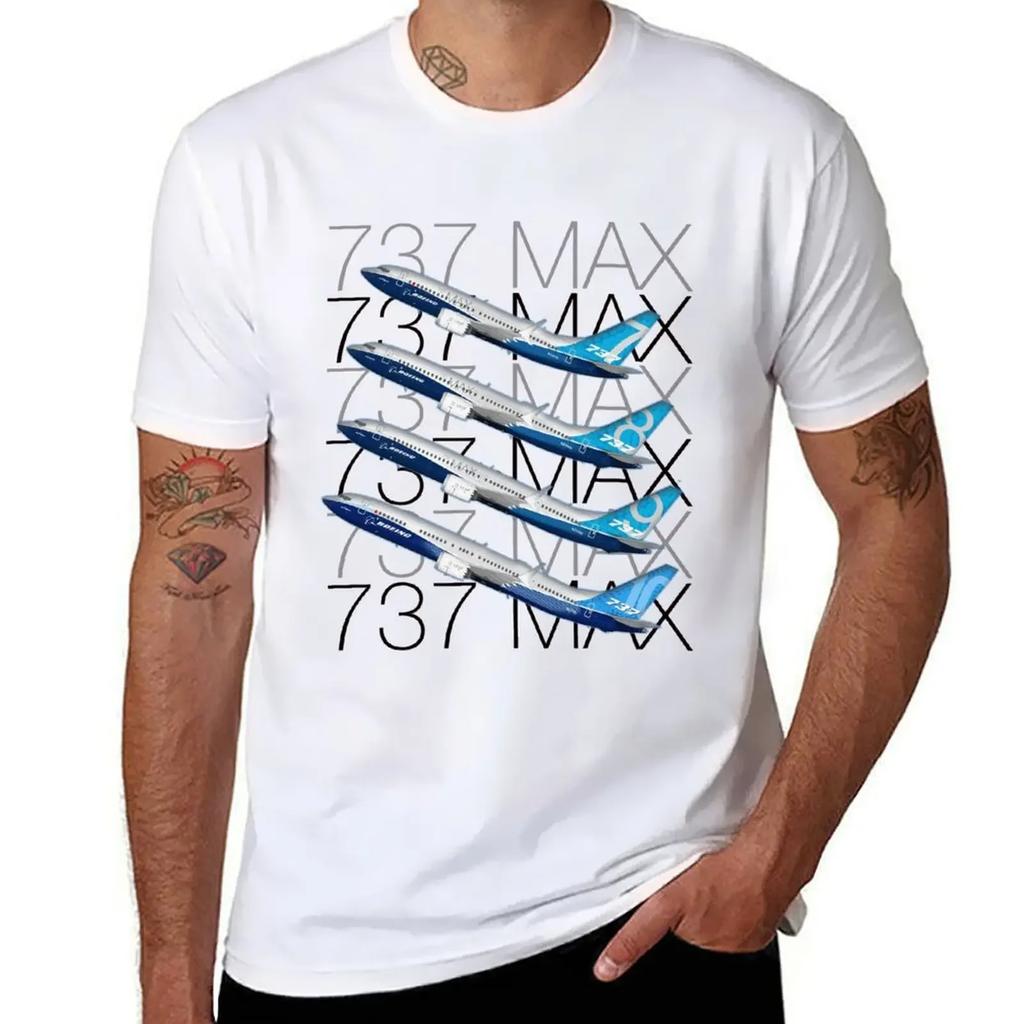 737 MAX Familiy TShirt Baggy Shirts Cute Clothes Tshirts for Men