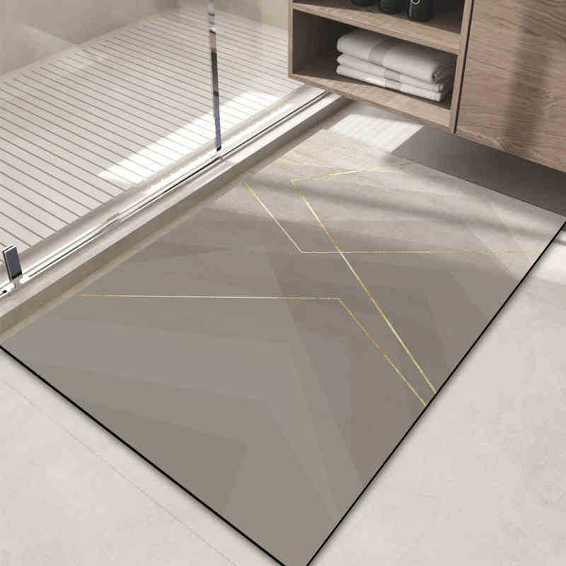Light Luxury Style Diatom Mud Floor Mat Bathroom Bathroom Bathroom Door Dirt-Resistant Foot Mat Household Non-Slip Easy To Take Care Of