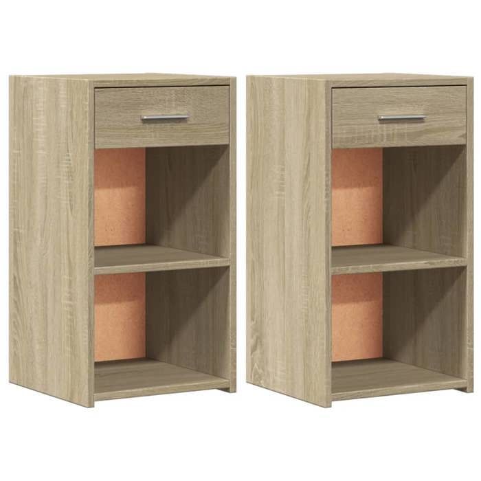 VidaXL Bedside Tables 2 Pcs Sonoma Oak 35x34x65 Cm Engineered Wood, Bedside Table, Bedroom Furniture, Nightstand, 840581