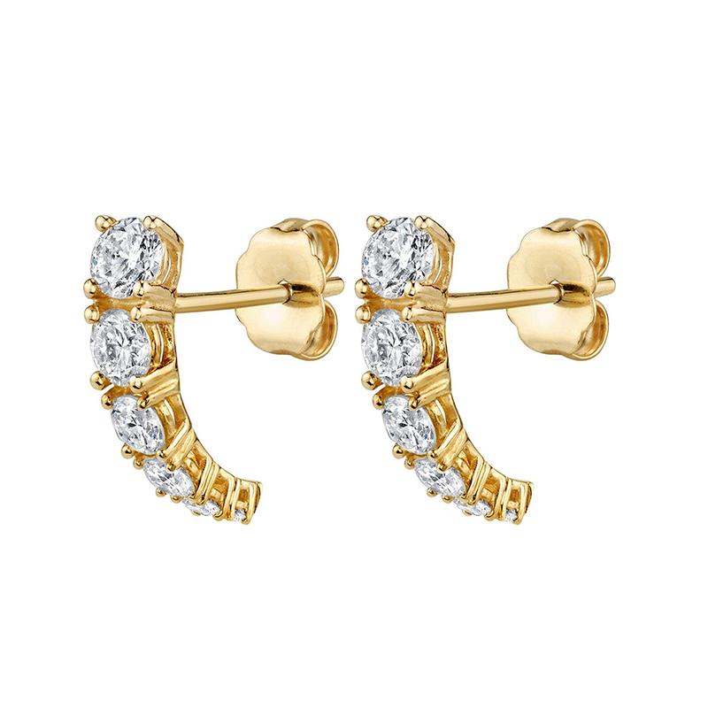 Gold Filled Silver Color Hoop Earrings For Women Stud Earring Zircon Piercing Drop Earings Personalized Jewelry Wholesale
