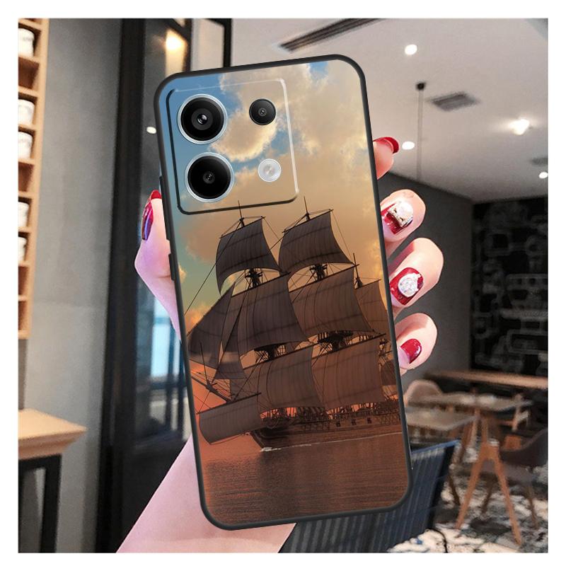Yacht Sailing Boat Sunset Case For Xiaomi Redmi Note 11 9 10 12 13 Pro Plus 12S 11S 10S 9S Redmi 12 10C 12C 13C Cover