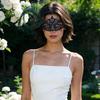 Elegant Half Face Mask Feather Accent Phantom Mask Peacock Feather Mask  Costume Party
