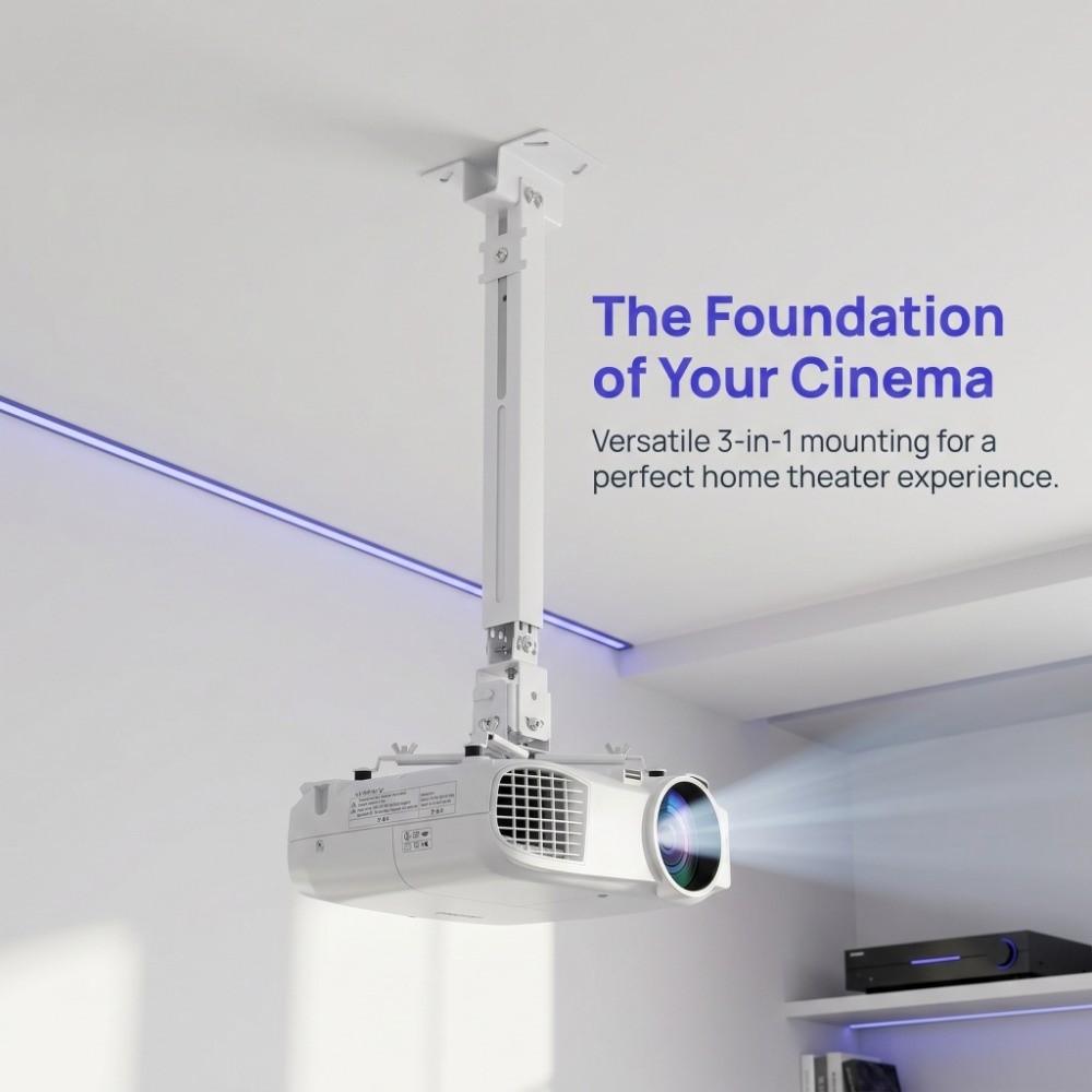 Retractable Projector Bracket  Hanger with Extendable Arms Projector Stand  Office Use