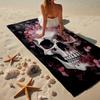 Eerie Blue Skull Artwork Beach Towel, Super Soft Microfiber, Gift for Her/Him, Birthday, for Pool, Beach, Travel, Home Decor Fan Gifts