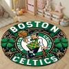 Round Area Carpet Boston Celtics Basketball Leprechaun Shamrock Logo Sports Fan Bedroom Decor