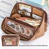 Large Capacity Transparent Pencil Case DIY Stationery Box Kawaii Transparent Pen Bag  Students Gift
