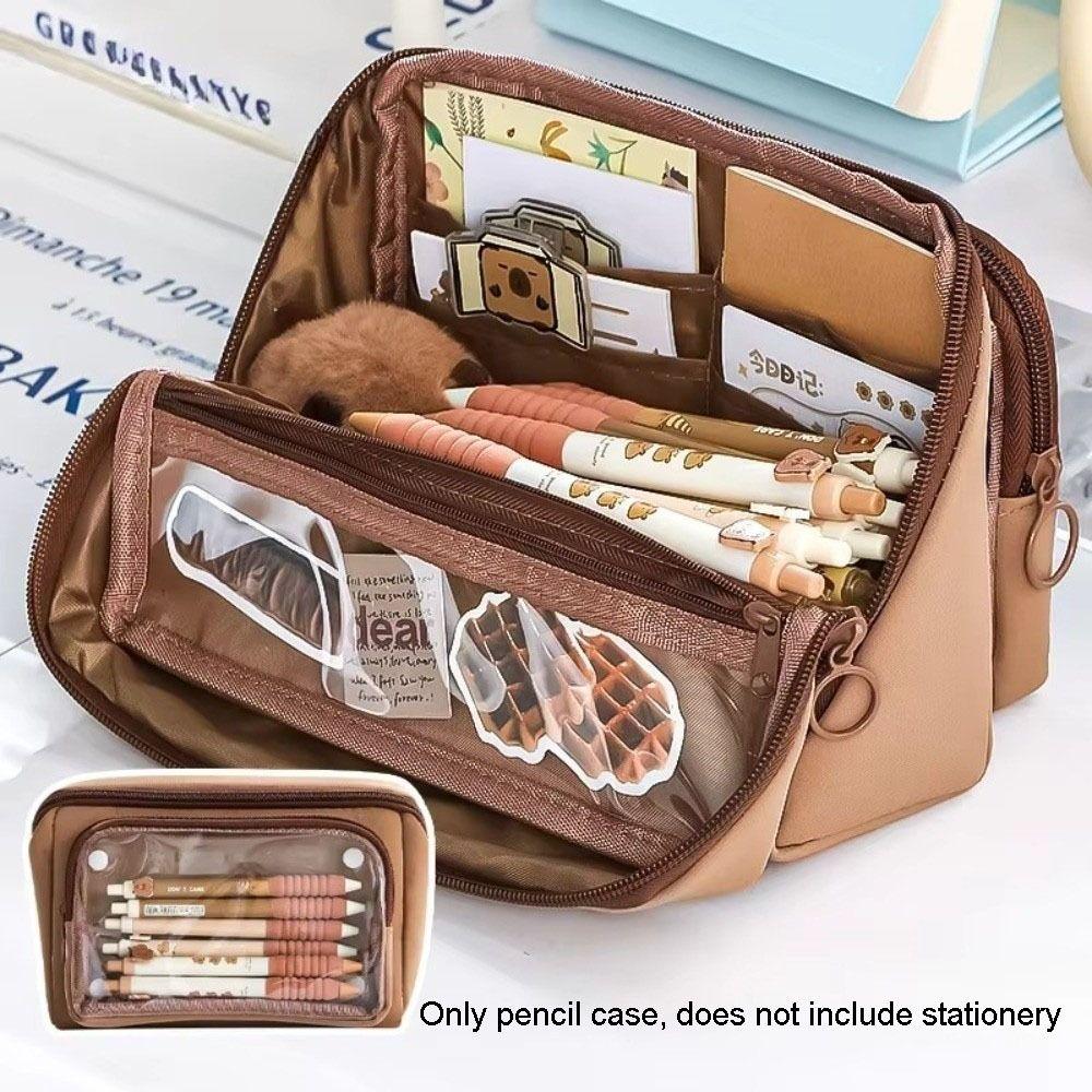 Large Capacity Transparent Pencil Case DIY Stationery Box Kawaii Transparent Pen Bag  Students Gift