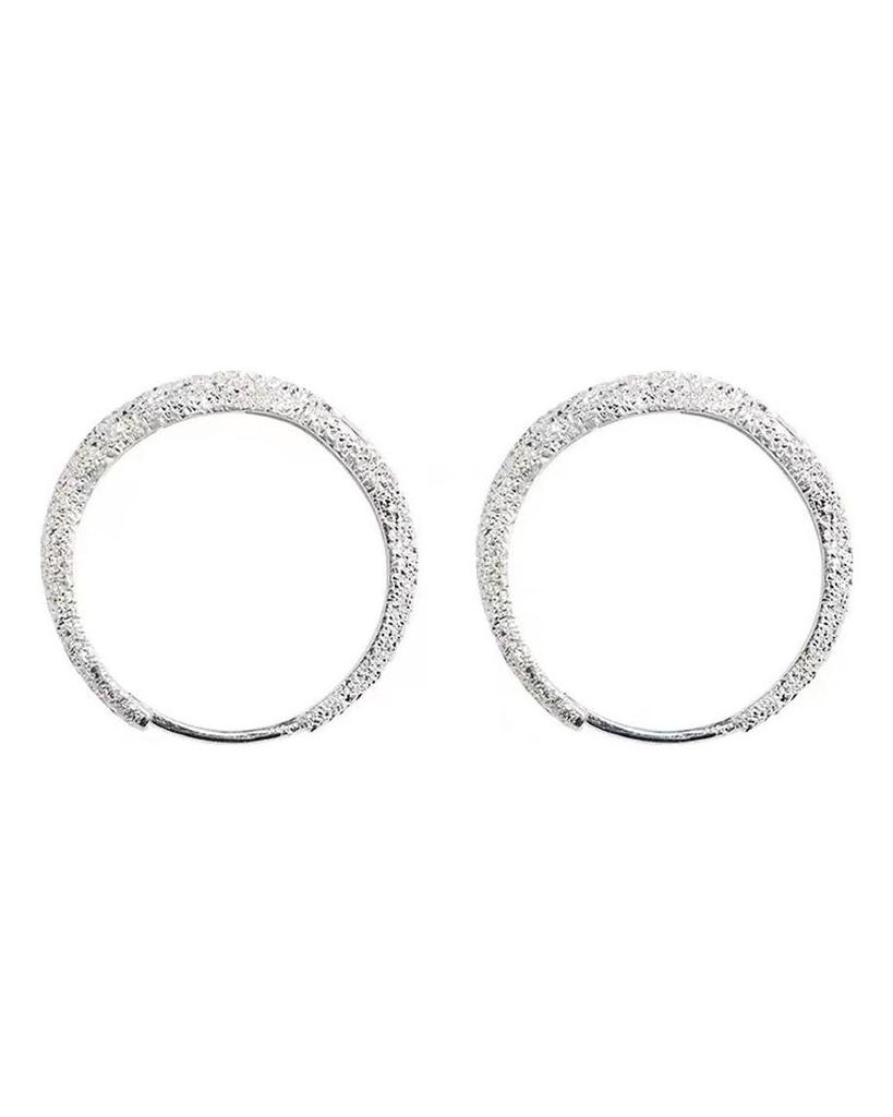 925 Sterling Silver Piercing Circle Charm Hoop Kolczyk dla kobiet Dziewczyny Party Biżuteria ślubna