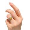 Jewelry micro-setting simulation pink diamond yellow diamond ring women's light luxury fashion simulation gemstone ring