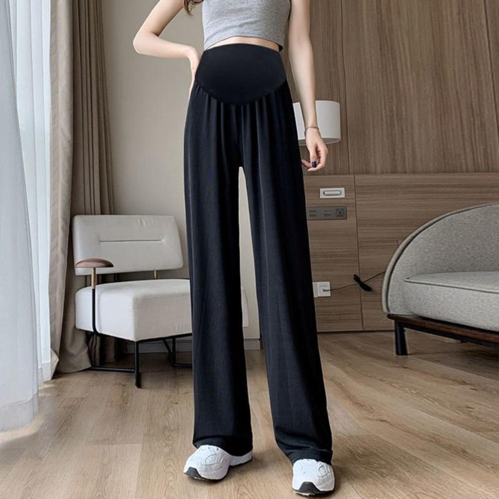 High Waist Straight Leg Pants Loose Wide Leg Pants Woman Fashion Casual Pants Pregnant Female