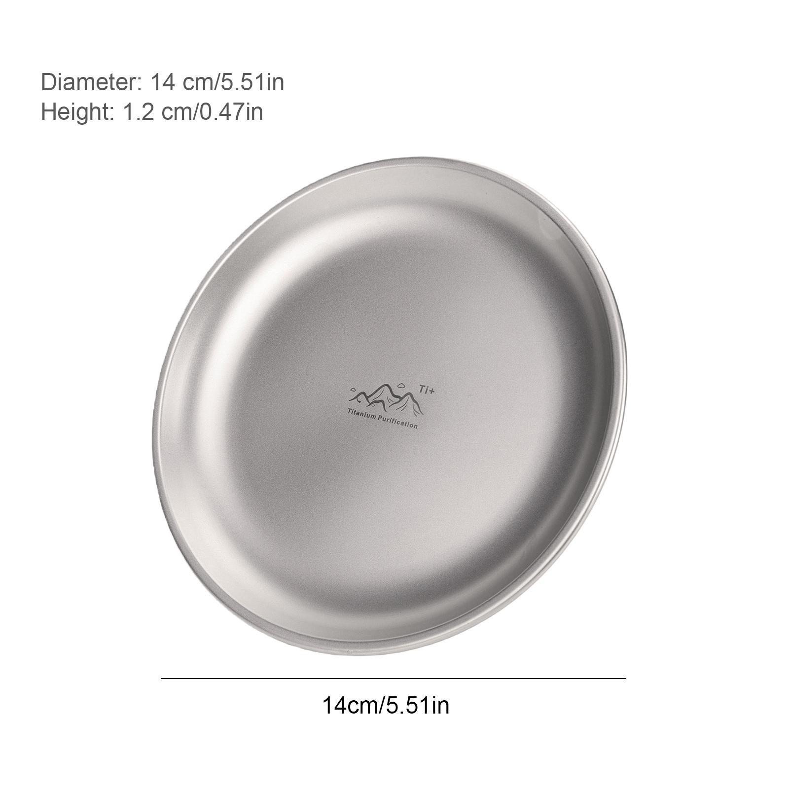 

14/17/20cm Titanium Camping Plate 4-Piece Camping Set Camping Plate Fruit Salad Tray Titanium Picnic Equipment Outdoor Supplies