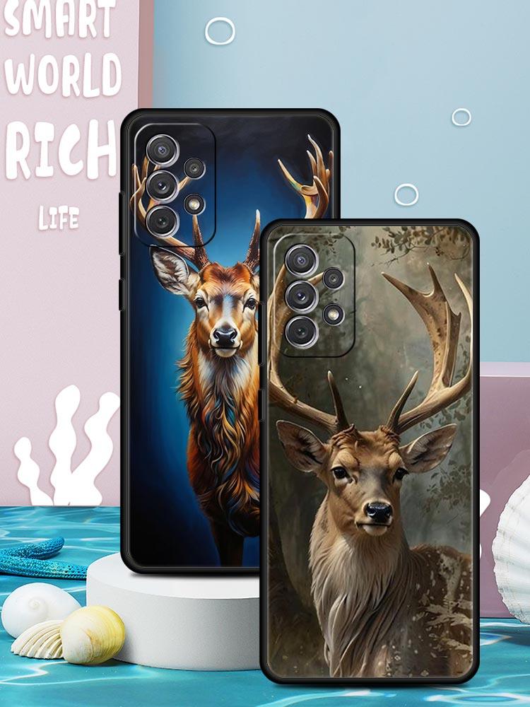 Deer Lichee Pattern Phone Case for Samsung Galaxy A55 A35 A15 A14 A13 A25 A54 A51 A71 A72 A73 A32 A52 A41 5G Soft TPU Shell Bags