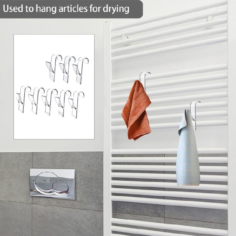 Clear Adhesive Holders Pack Of 8 For Hanging Towels Clothes And Decorations In Any Room