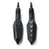Universal 4Pcs Motorcycle Turn Signals Double Color Led Yellow Amber Flowing Blinker and Blue Daytime Running Indicator   (Black)