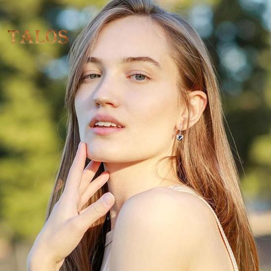 1 Pair Women Leverback Earrings Heart Pendant Polished Surface Solid Color Hanging Earrings for Dating Prom Parties Drop Earrings