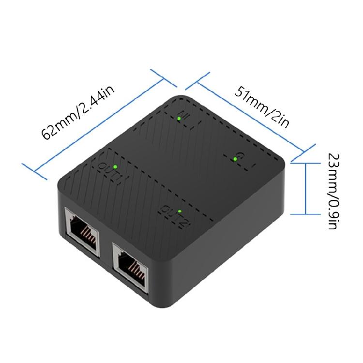 Gigabit Ethernet Splitter 1 to 2 networking Ethernet Splitter LAN Splitter with Power Cable RJ45 Splitter 100/1000Mbps