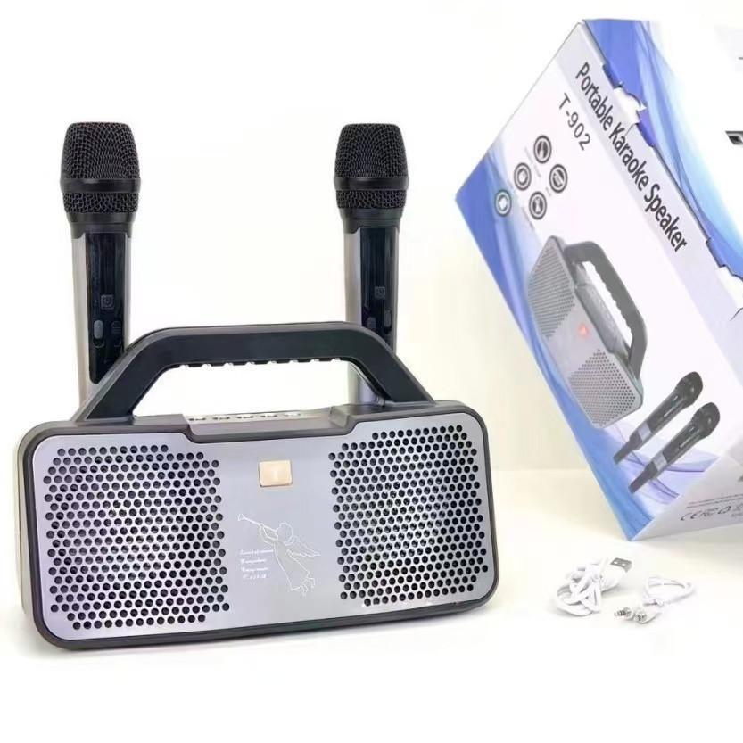 30W Wireless Bluetooth Dual Microphone Karaoke Portable 3D Stereo Speaker TV Family KTV Dedicated Configuration Set