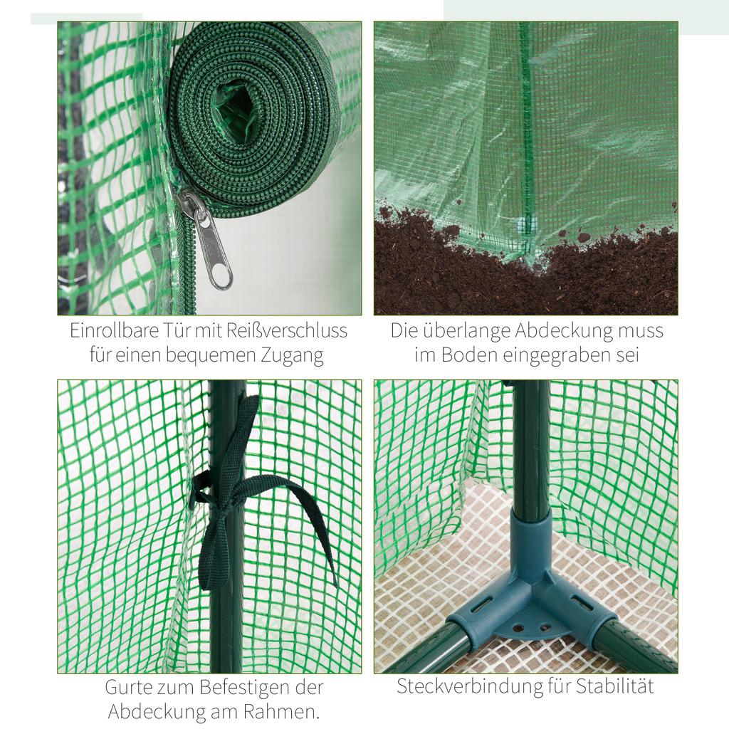 100 X 50 X 150cm Tomato Greenhouse Steel Frame PE Cover with Roll-up Door Outdoor for Backyard, Balcony, Garden, Green