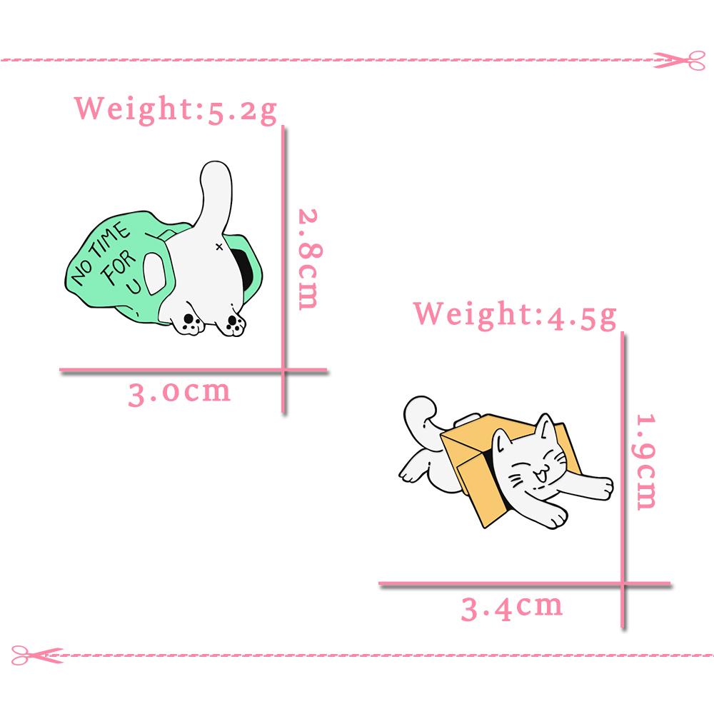 Funny Naughty Kitten Enamel Pin Cartoon Cute Animal Cat Brooch for Kids Friends Custom Backpack Lapel Badge Fashion Jewelry Gift