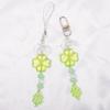 Handmade Green Four-Leaf Clover Beaded Phone Charm & Keychain