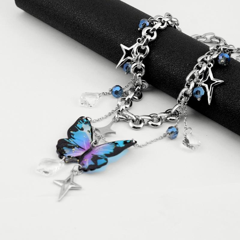 Meier Butterfly tassel necklace - y2k inspired chain - spicy girl collarbone chain