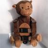 Perlen samt Affe Kinder 2-in-1 Anti-Verlust Rucksack & Leine mit kleinen Taschen